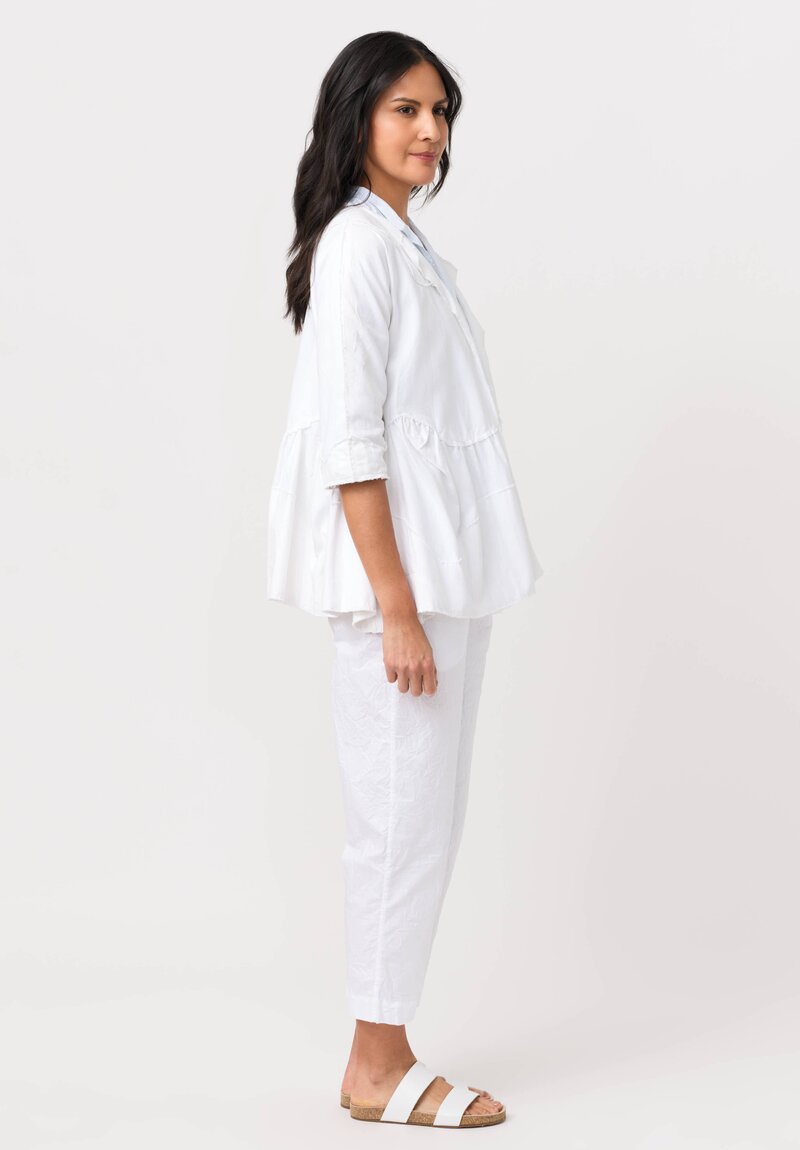 Daniela Gregis Washed Cotton Giacca Torte Stretta Jacket in Bianco White	