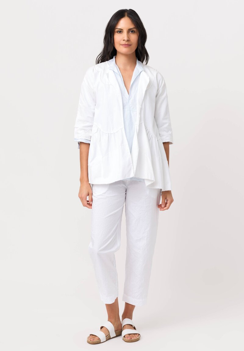 Daniela Gregis Washed Cotton Giacca Torte Stretta Jacket in Bianco White	