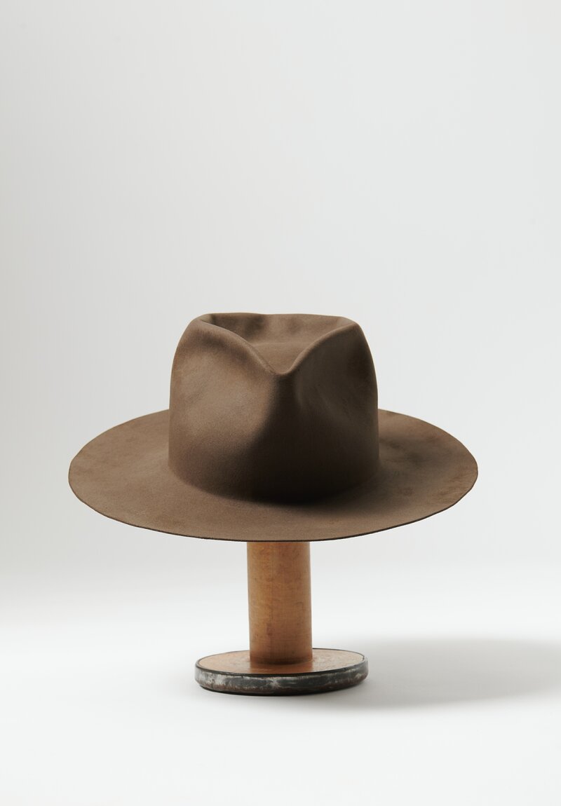Horisaki Design and Handle Easy Burnt Beaver Curved Brim Hat	