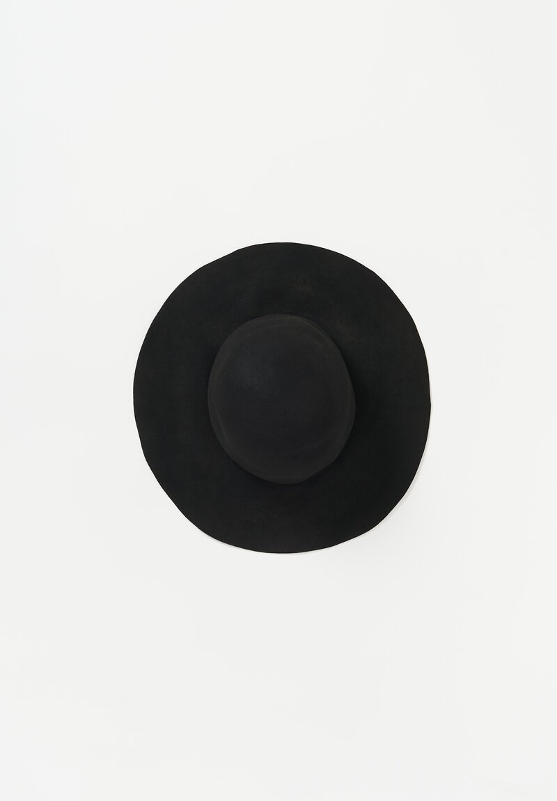 Horisaki Design and Handel Easy Burnt Rabbit Soft Wide Brim Hat in Black	