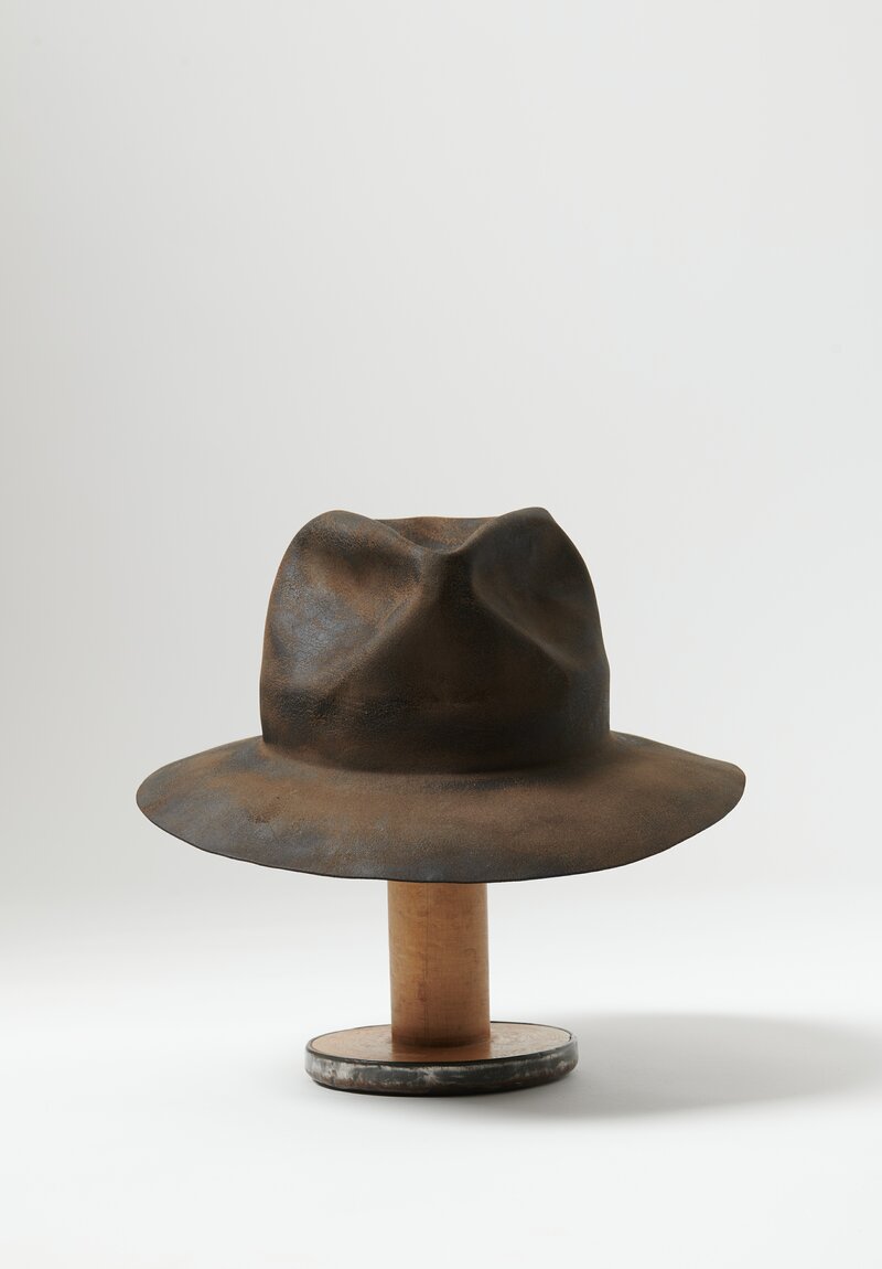 Horisake Design and Handel Hard Burnt Beaver Reshapable Hat in Taupe Brown	