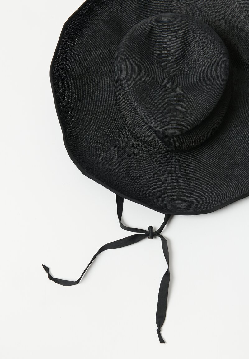 Horisaki Design and Handel Antique Sisal Straw Hat in Black	