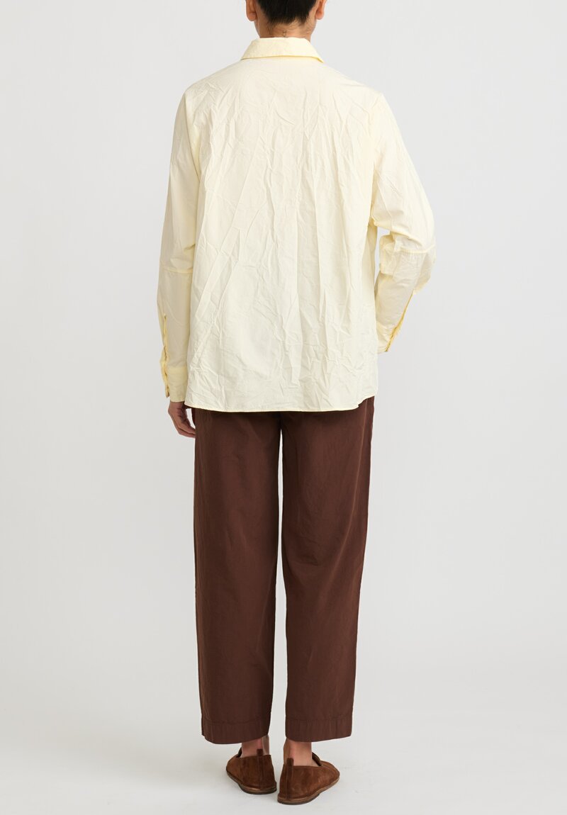 Casey Casey Paper Cotton Long Sleeve ''Waga'' Shirt in Porcelain White	