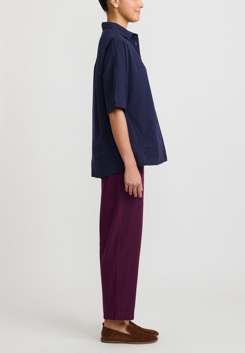 Casey Casey Paper Cotton and Linen ''Bee'' Pants in Blackberry Purple	