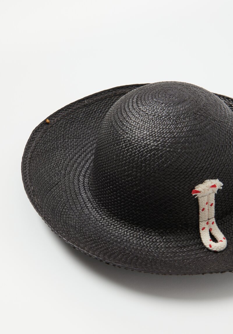 SuperDuper Panama Straw ''Air Shack'' Santa Fe Hat in Black