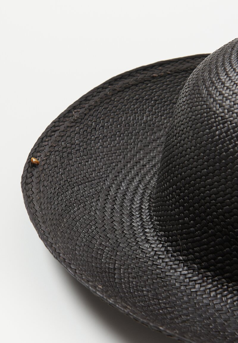 SuperDuper Panama Straw ''Air Shack'' Santa Fe Hat in Black