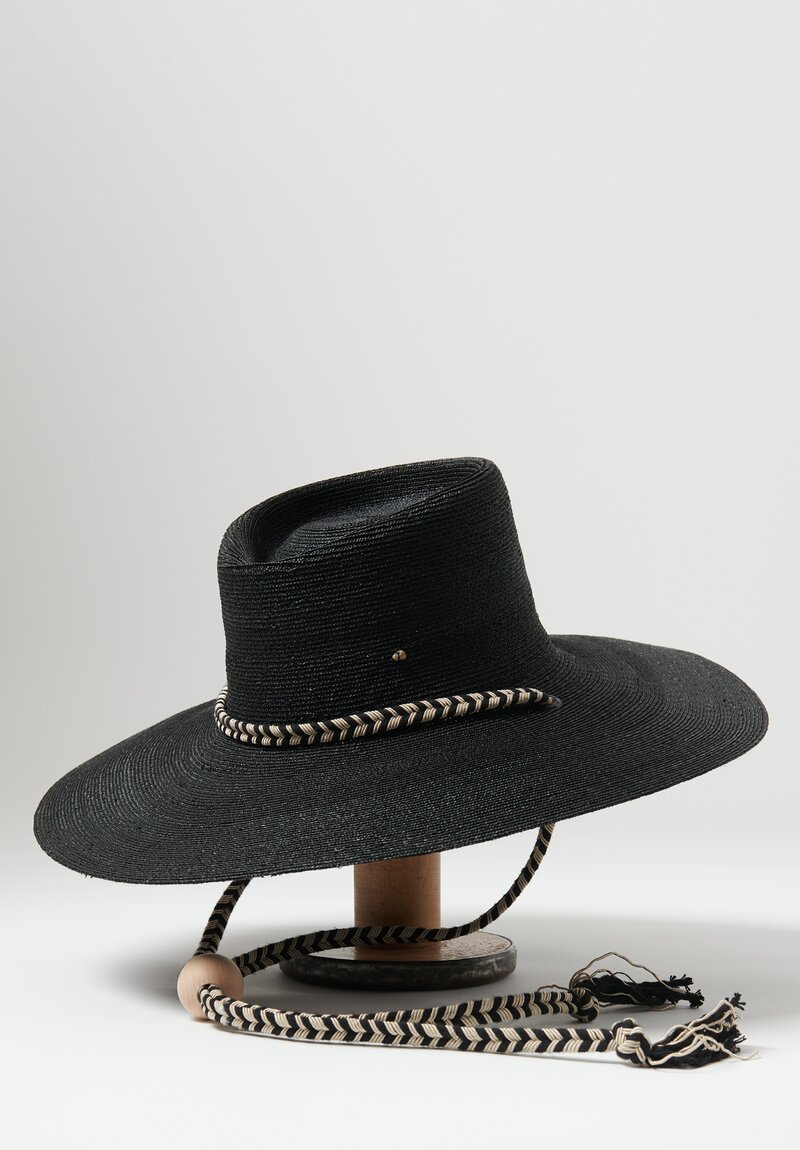 SuperDuper Wheat Straw Lasso II Fisher Santa Fe Hat in Black	