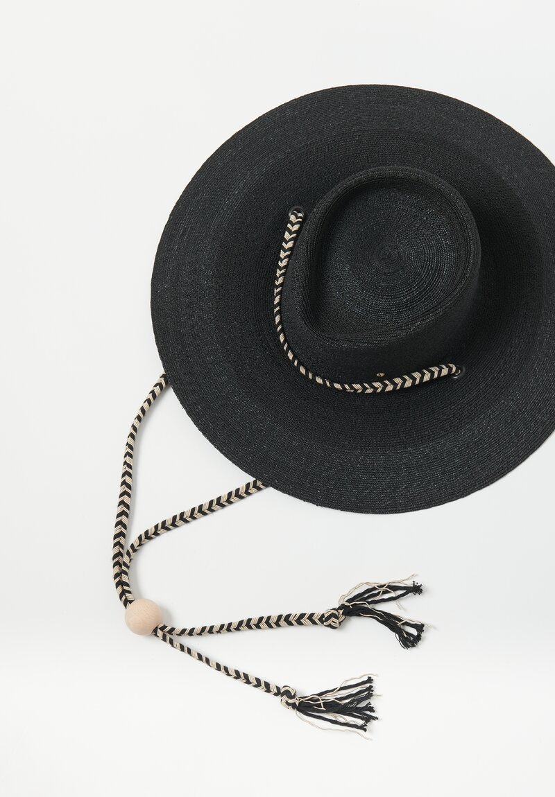 SuperDuper Wheat Straw Lasso II Fisher Santa Fe Hat in Black	