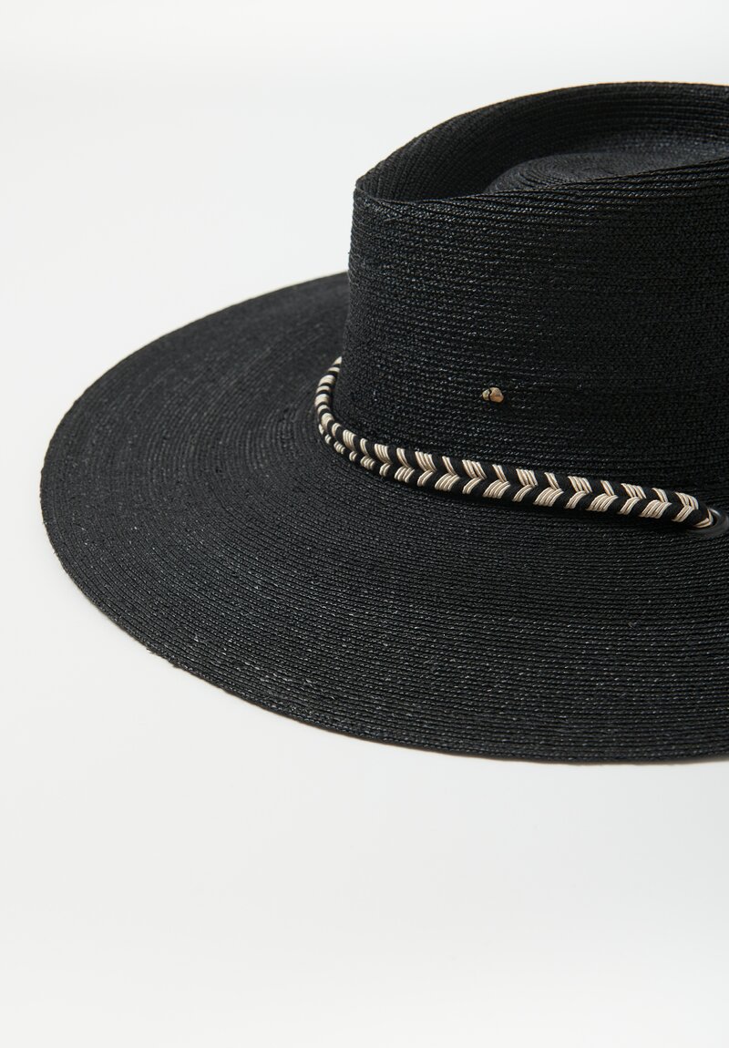 SuperDuper Wheat Straw Lasso II Fisher Santa Fe Hat in Black	