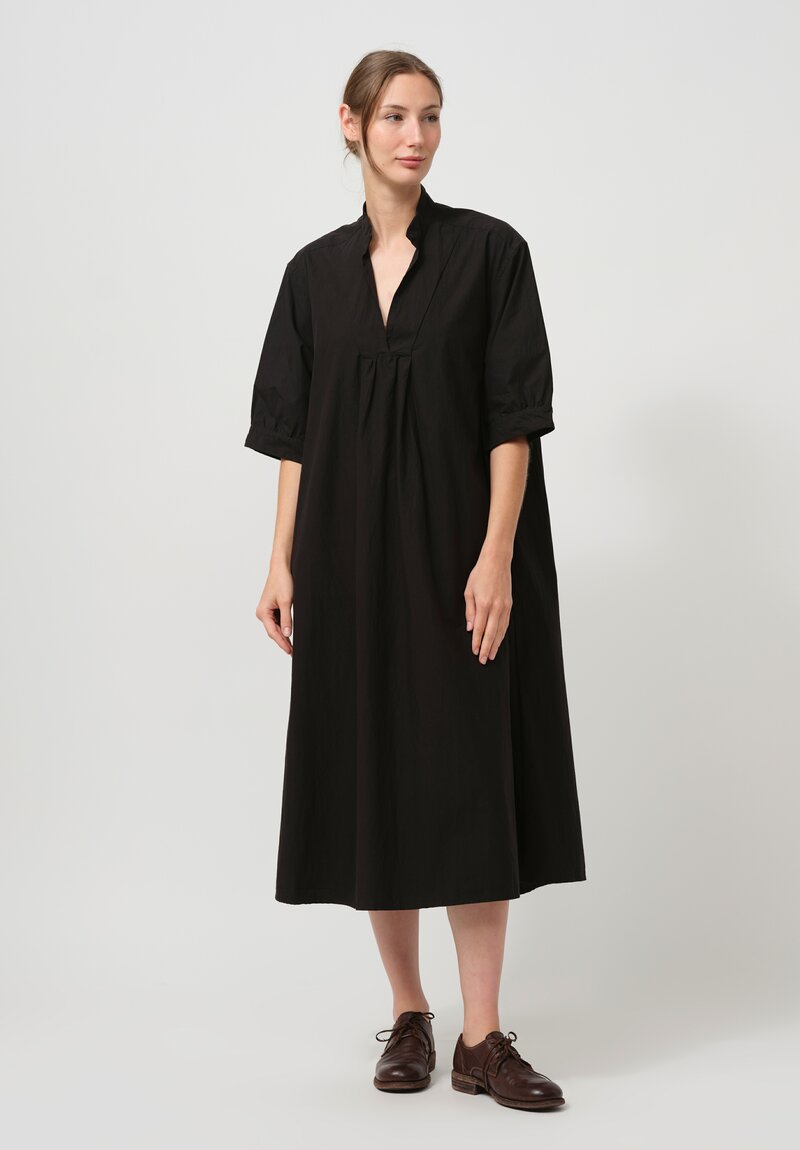 Bergfabel Washed Cotton Poplin Tyrol Dress in Black	