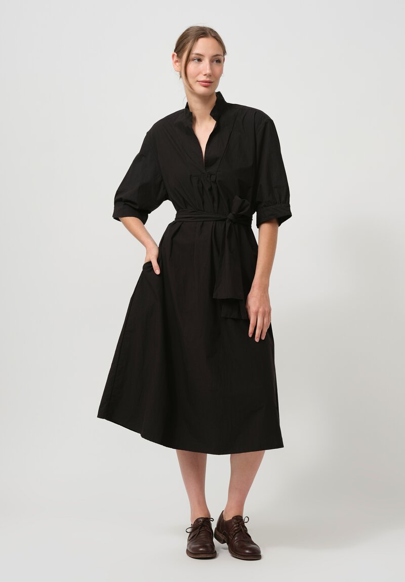 Bergfabel Washed Cotton Poplin Tyrol Dress in Black	