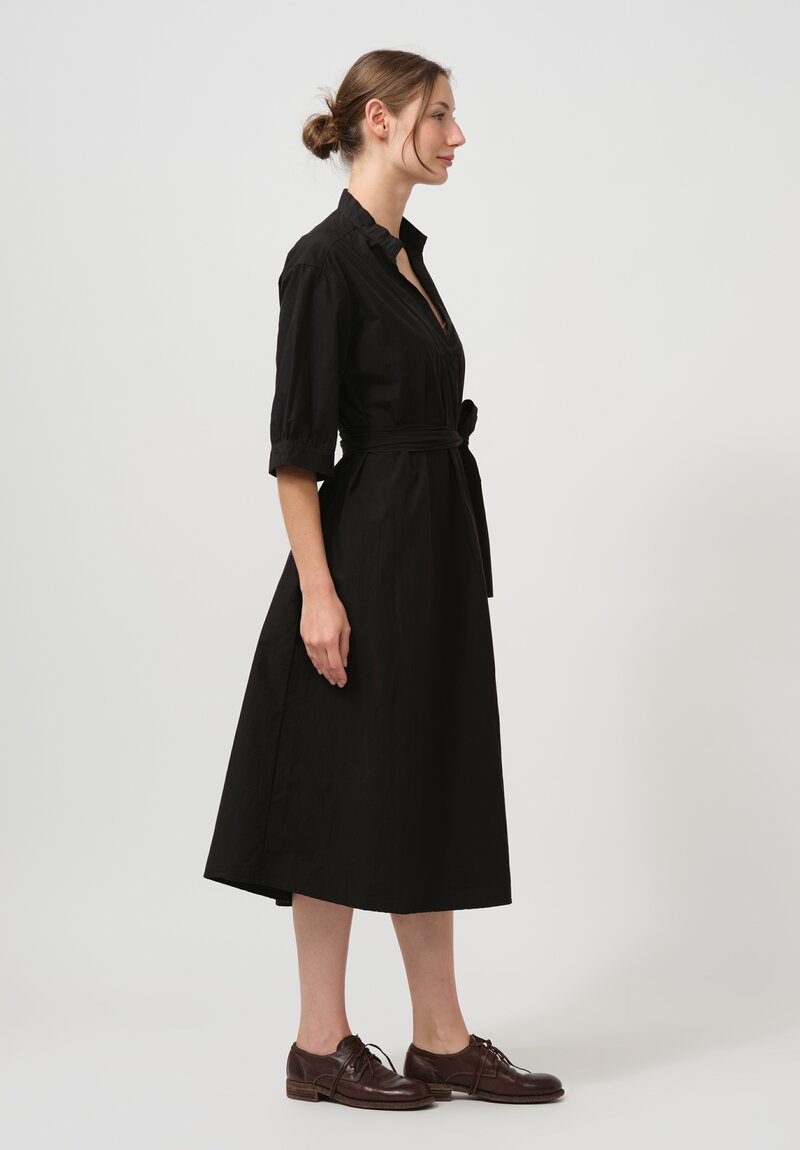 Bergfabel Washed Cotton Poplin Tyrol Dress in Black	