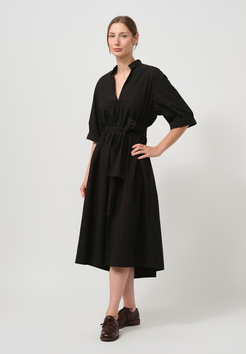 Bergfabel Washed Cotton Poplin Tyrol Dress in Black	