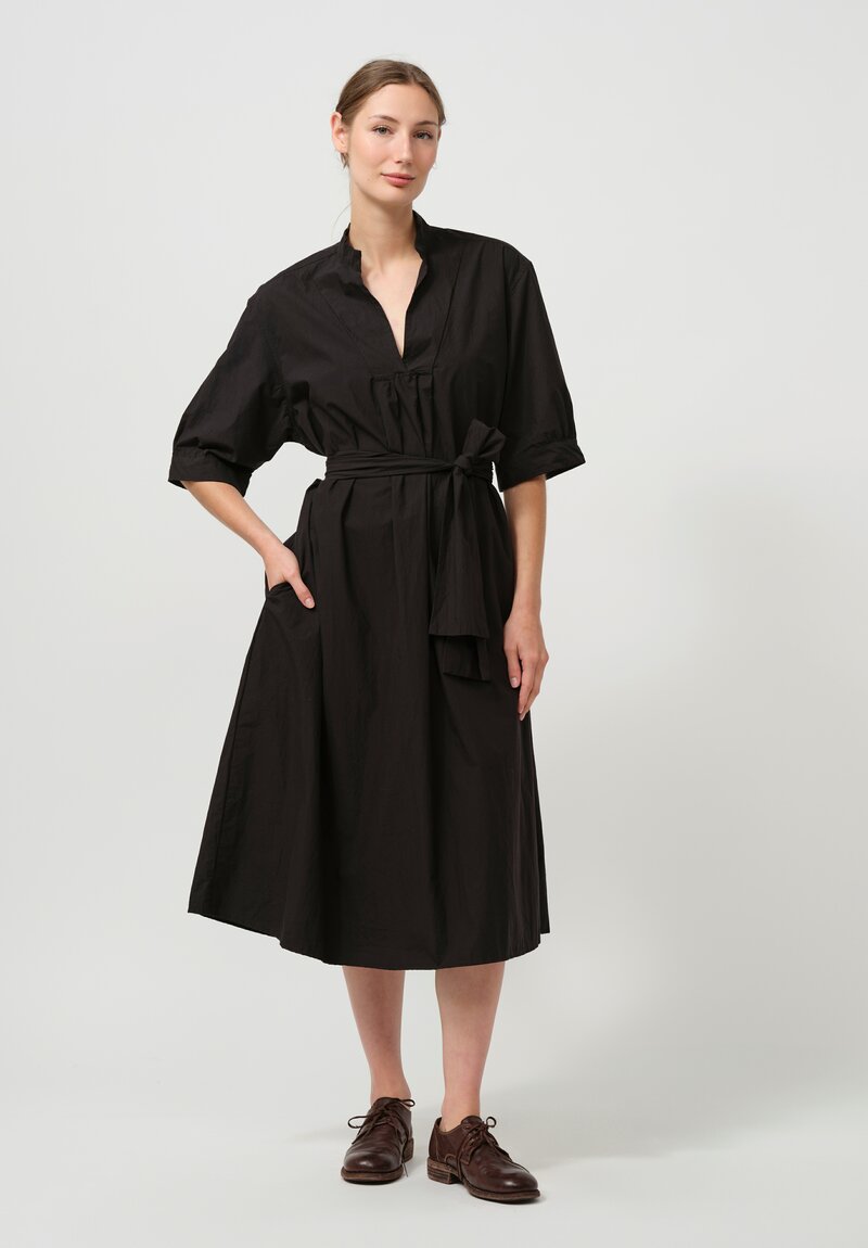 Bergfabel Washed Cotton Poplin Tyrol Dress in Black