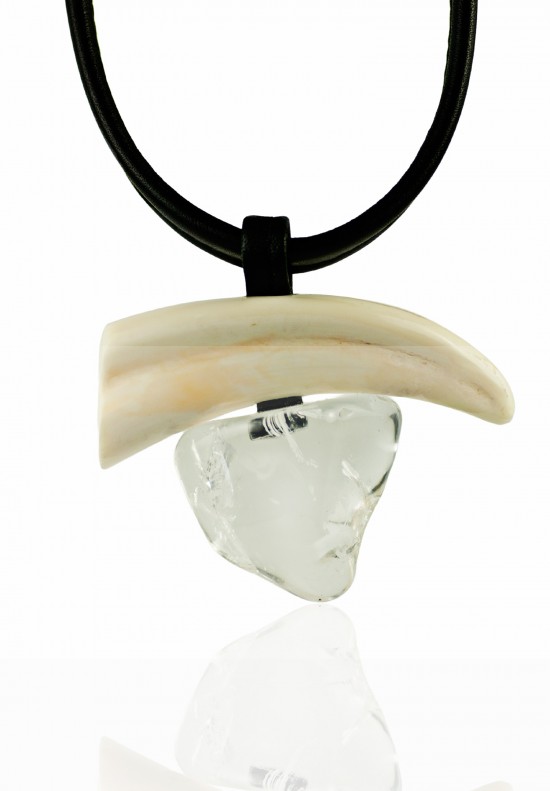 Monies Warthog Tusk and Crystal Necklace