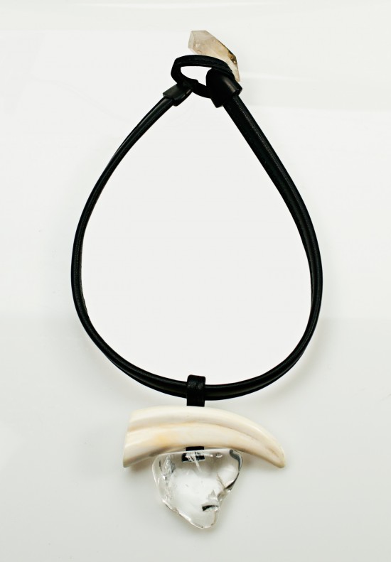 Monies Warthog Tusk and Crystal Necklace