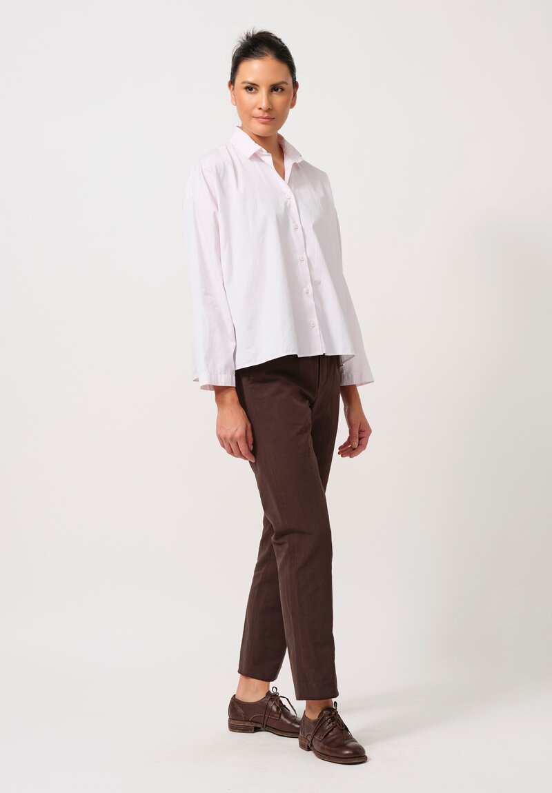 Bergfabel Washed Cotton Poplin Short Overshirt in Pale Pink	