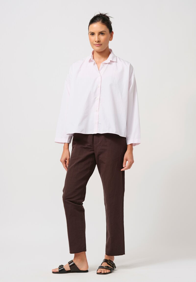 Bergfabel Washed Cotton Poplin Short Overshirt in Pale Pink