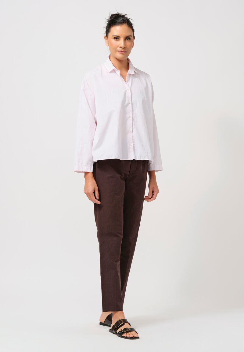 Bergfabel Washed Cotton Poplin Short Overshirt in Pale Pink