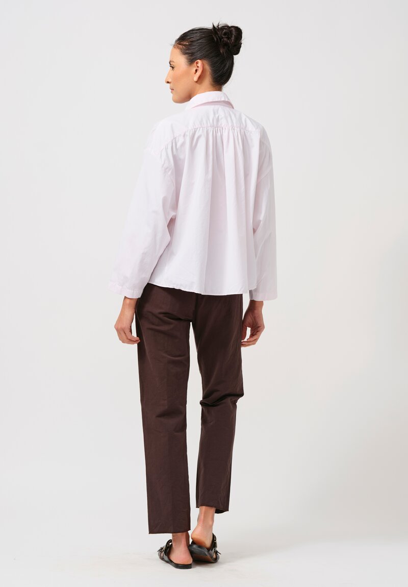 Bergfabel Washed Cotton Poplin Short Overshirt in Pale Pink