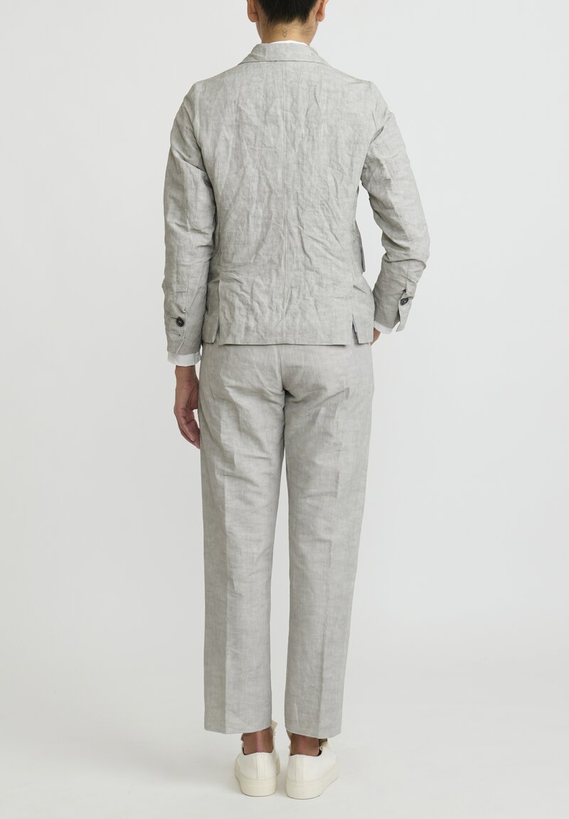 Bergfabel Linen and Cotton Short ''Giulia'' Jacket in Carbon Grey