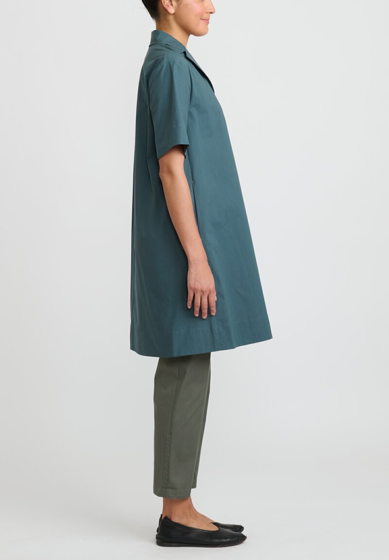 Antonelli Cotton A-LIne Maggiolino Dress in Dark Green