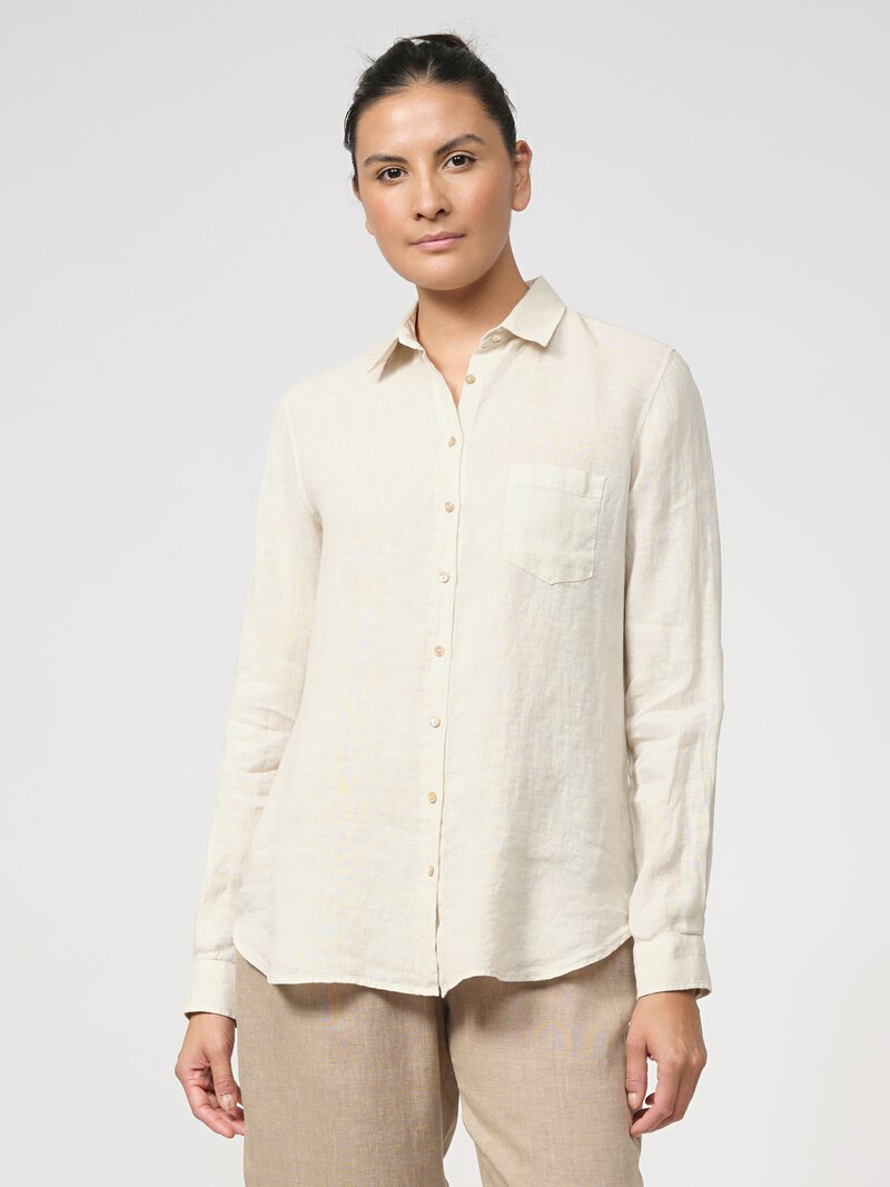 Antonelli Linen Bombay Shirt in Beige Natural	