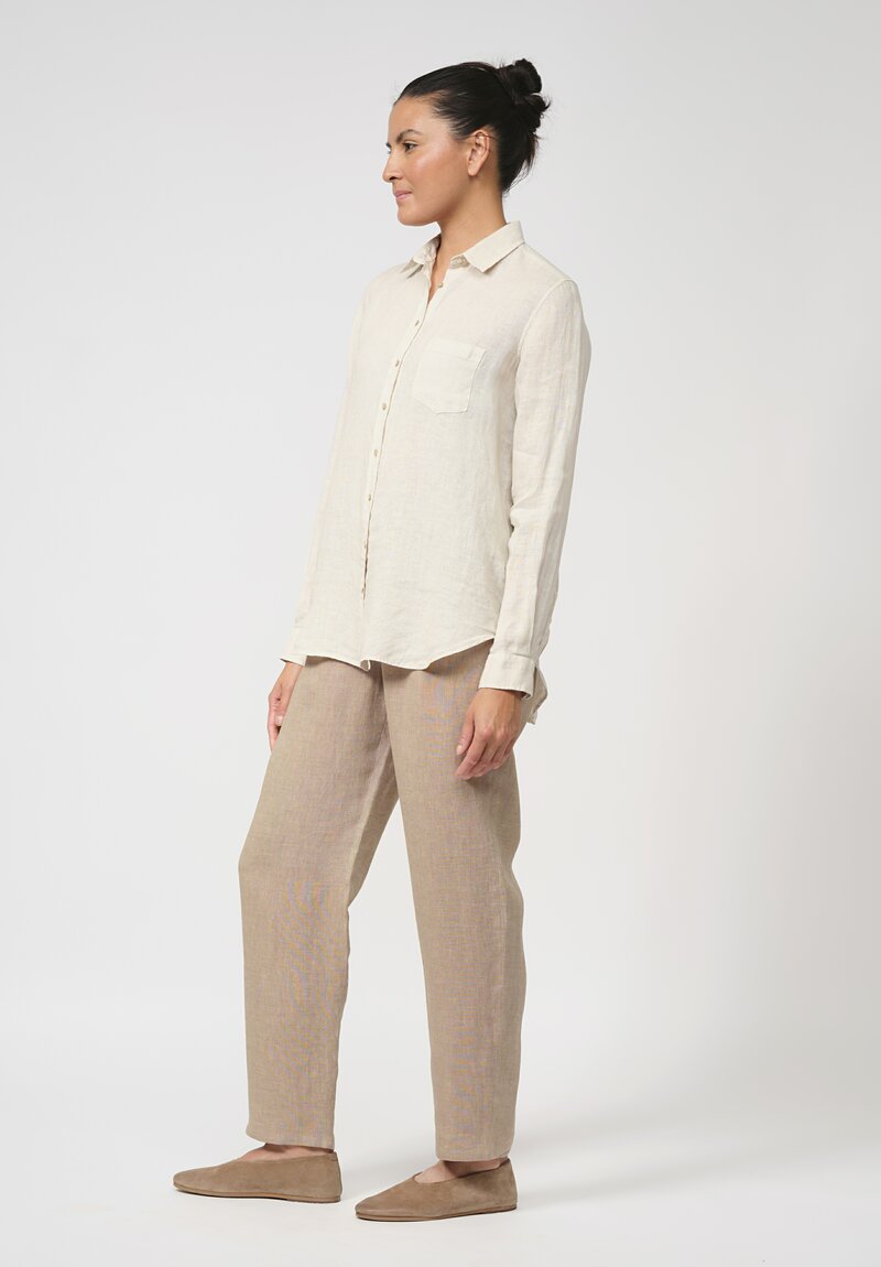 Antonelli Linen Bombay Shirt in Beige Natural	
