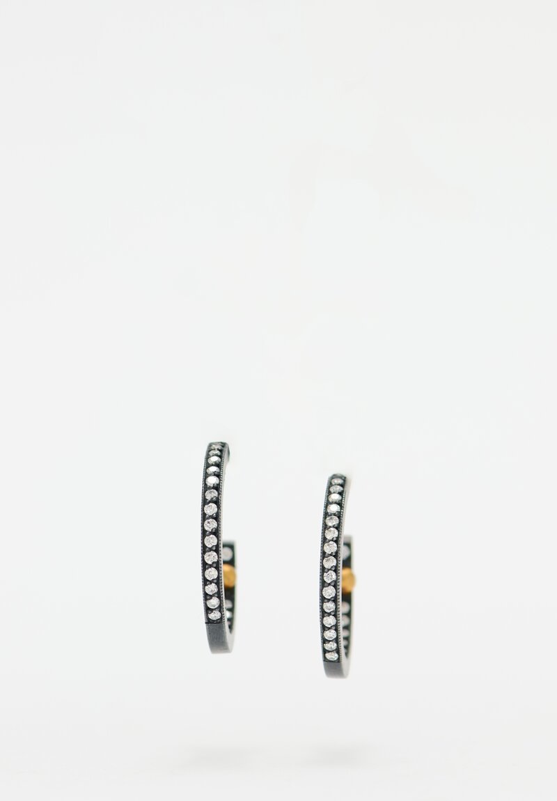 Lika Behar 18k, Oxidized Sterling Silver & Diamond Kelly Hoop Earrings	