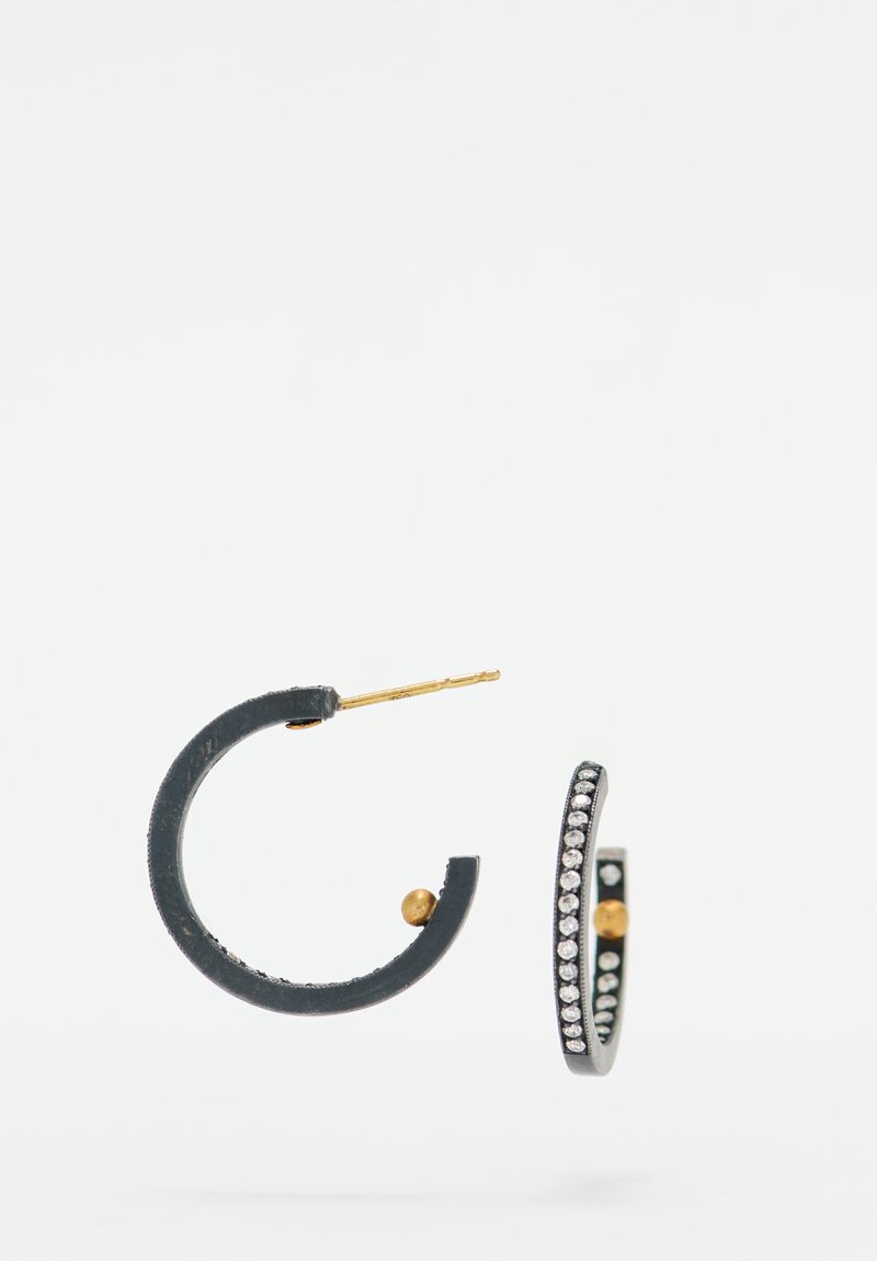 Lika Behar 18k, Oxidized Sterling Silver & Diamond Kelly Hoop Earrings	