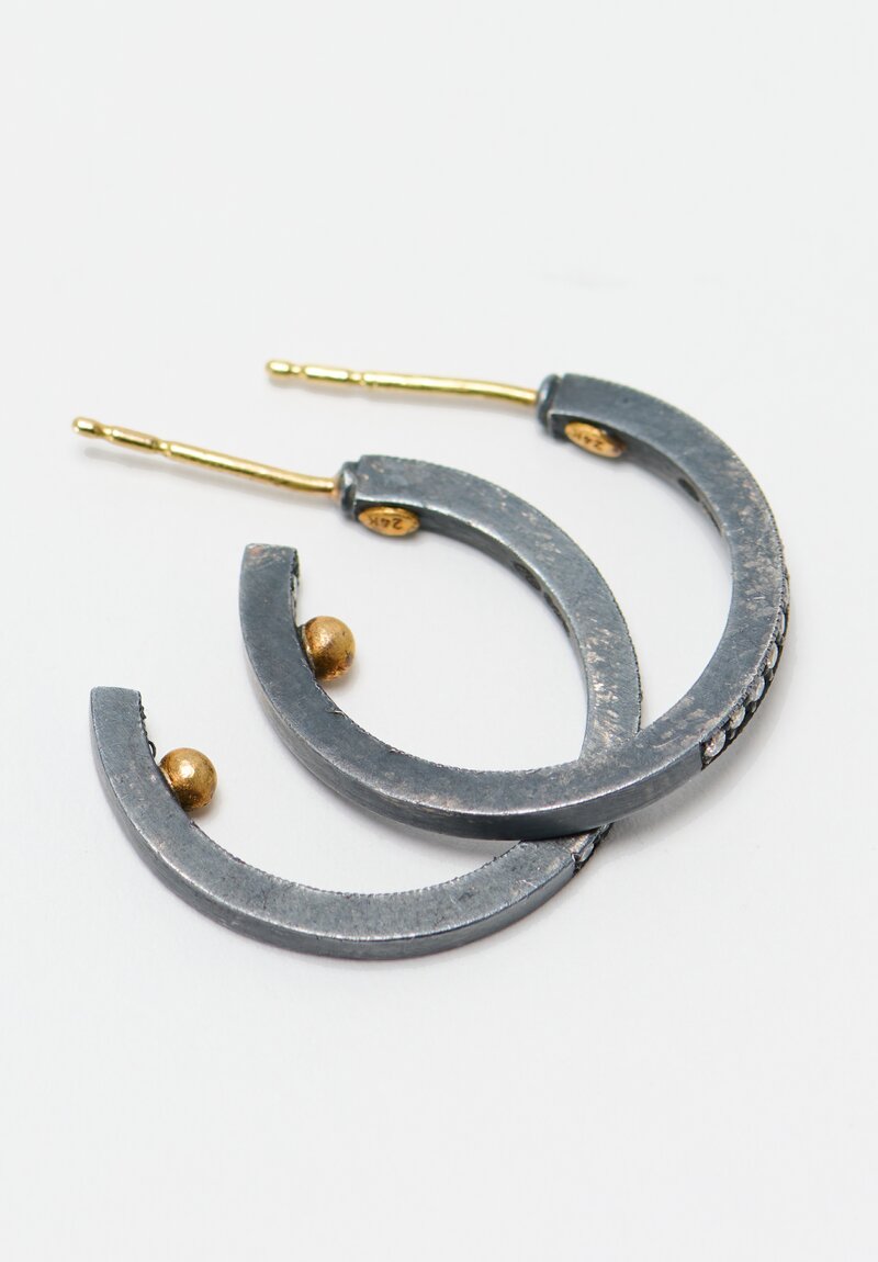 Lika Behar 18k, Oxidized Sterling Silver & Diamond Kelly Hoop Earrings	