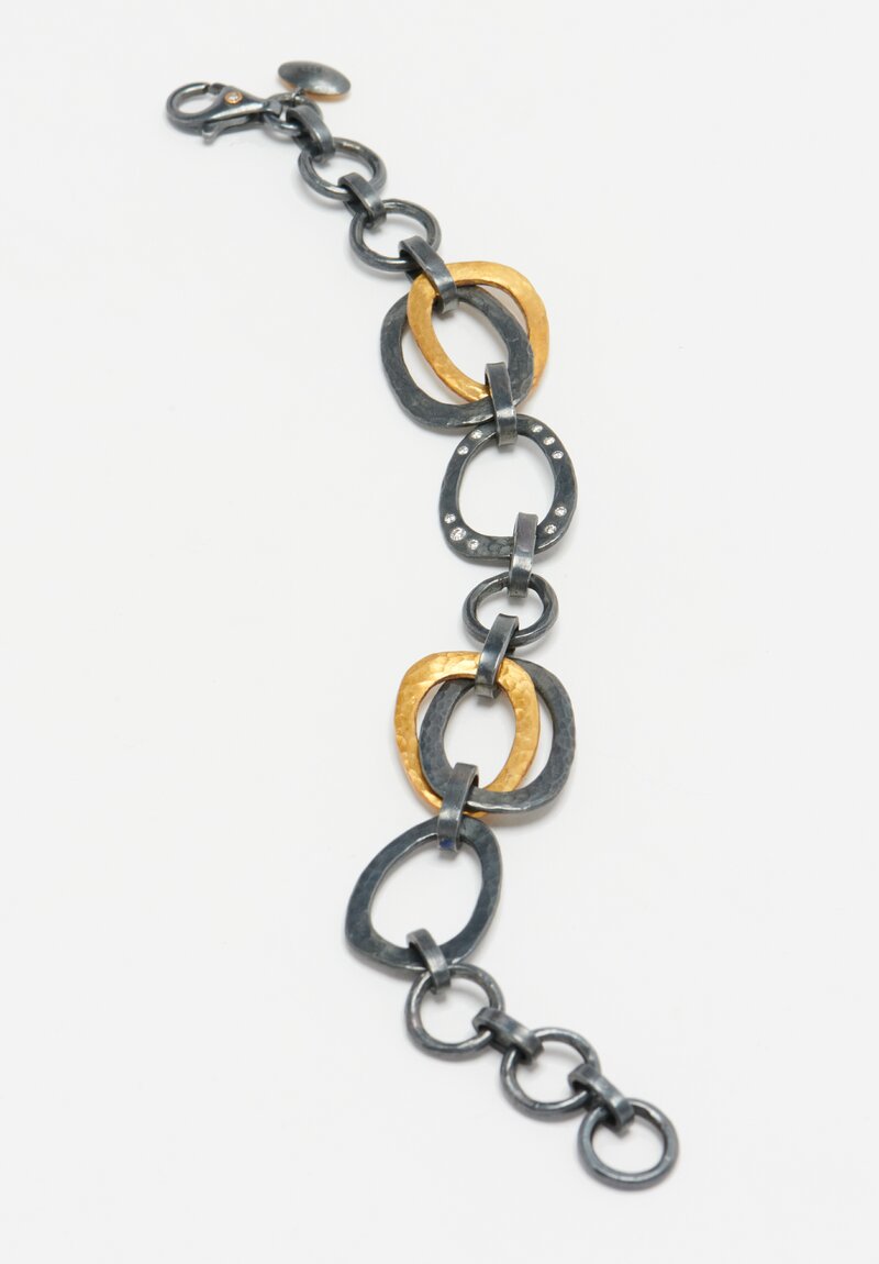 Lika Behar 24k, Ox Silver and Diamond Keller Chain Bracelet	