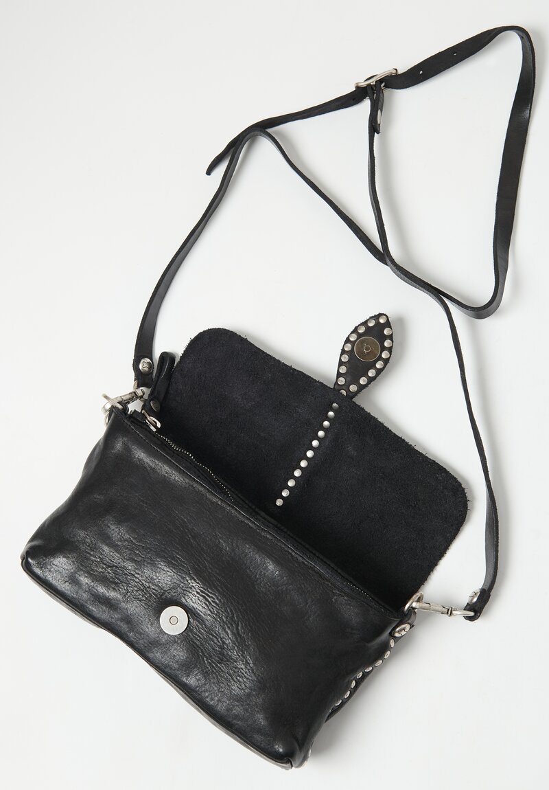 Campomaggi Leather Pochette Profilo Bag Nero Black	