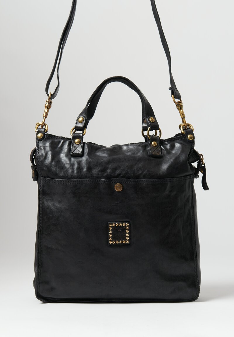 Campomaggi Leather Shopping Bag Nero Black	