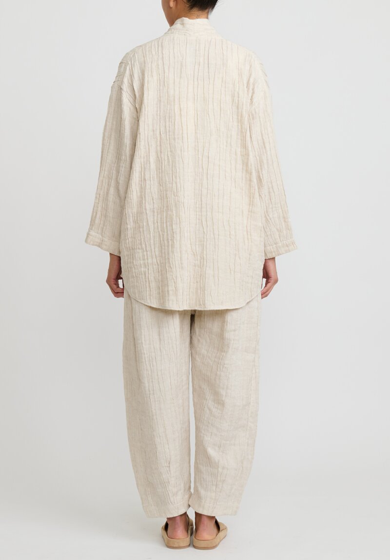 Lauren Manoogian Cotton & Linen Gauzy Shawl Jacket in Natural | Santa ...