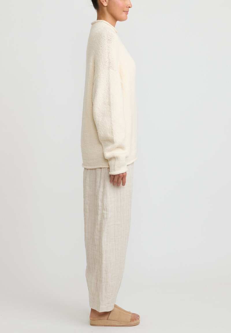 Lauren Manoogian Handloomed Raw Cotton Rolled Edge Sweater in Natural ...