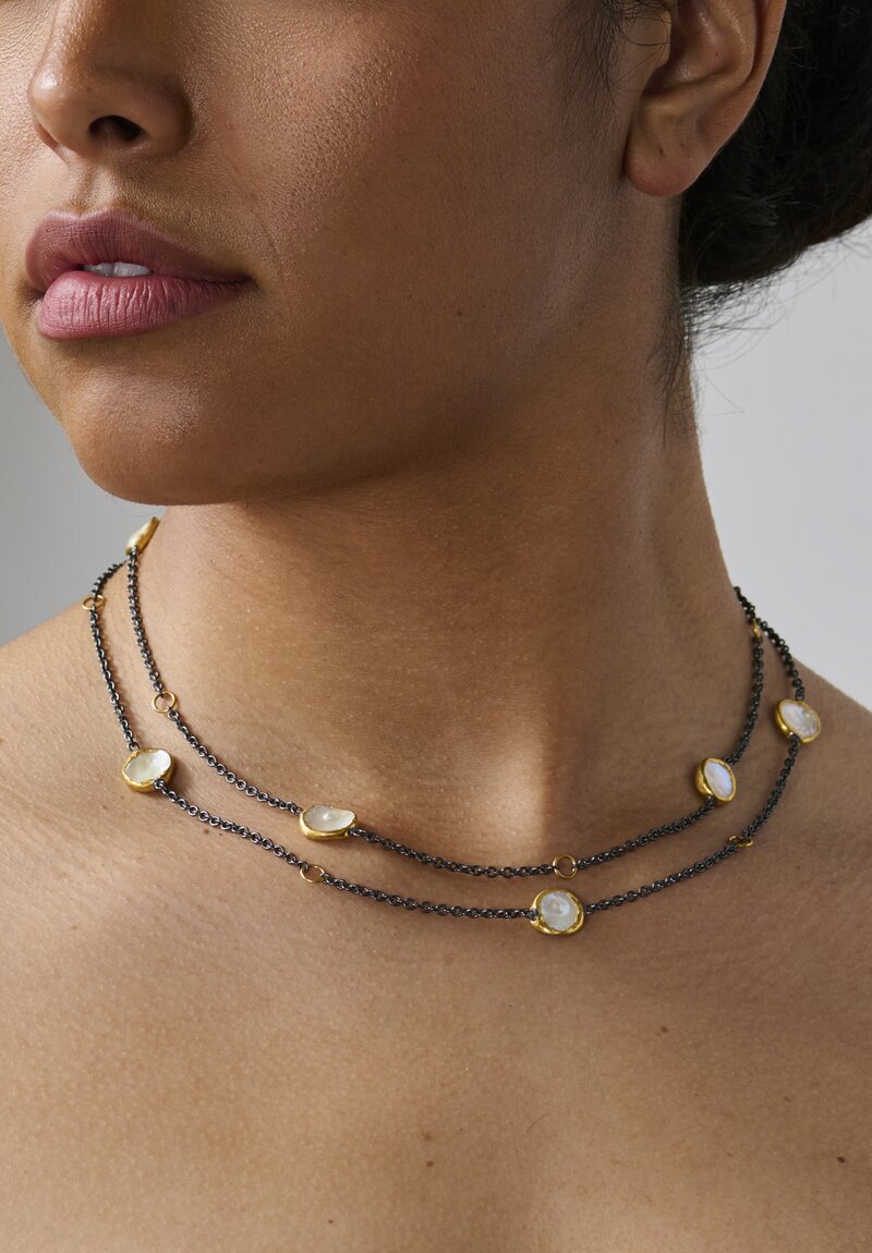 Lika Behar 24k, Oxidized Silver & Keshi Pearl 'Katya' Necklace	