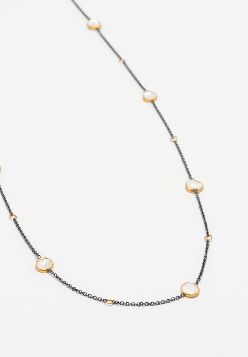 Lika Behar 24k, Oxidized Silver & Keshi Pearl 'Katya' Necklace	