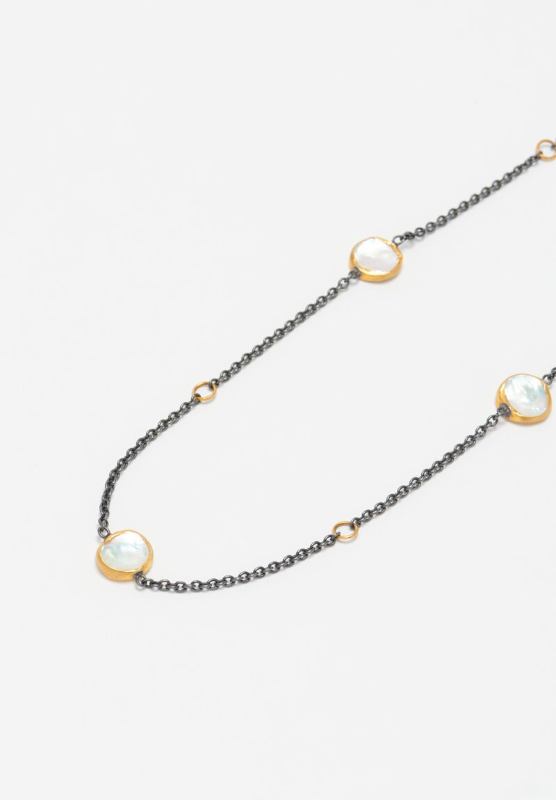 Lika Behar 24k, Oxidized Silver & Keshi Pearl 'Katya' Necklace	