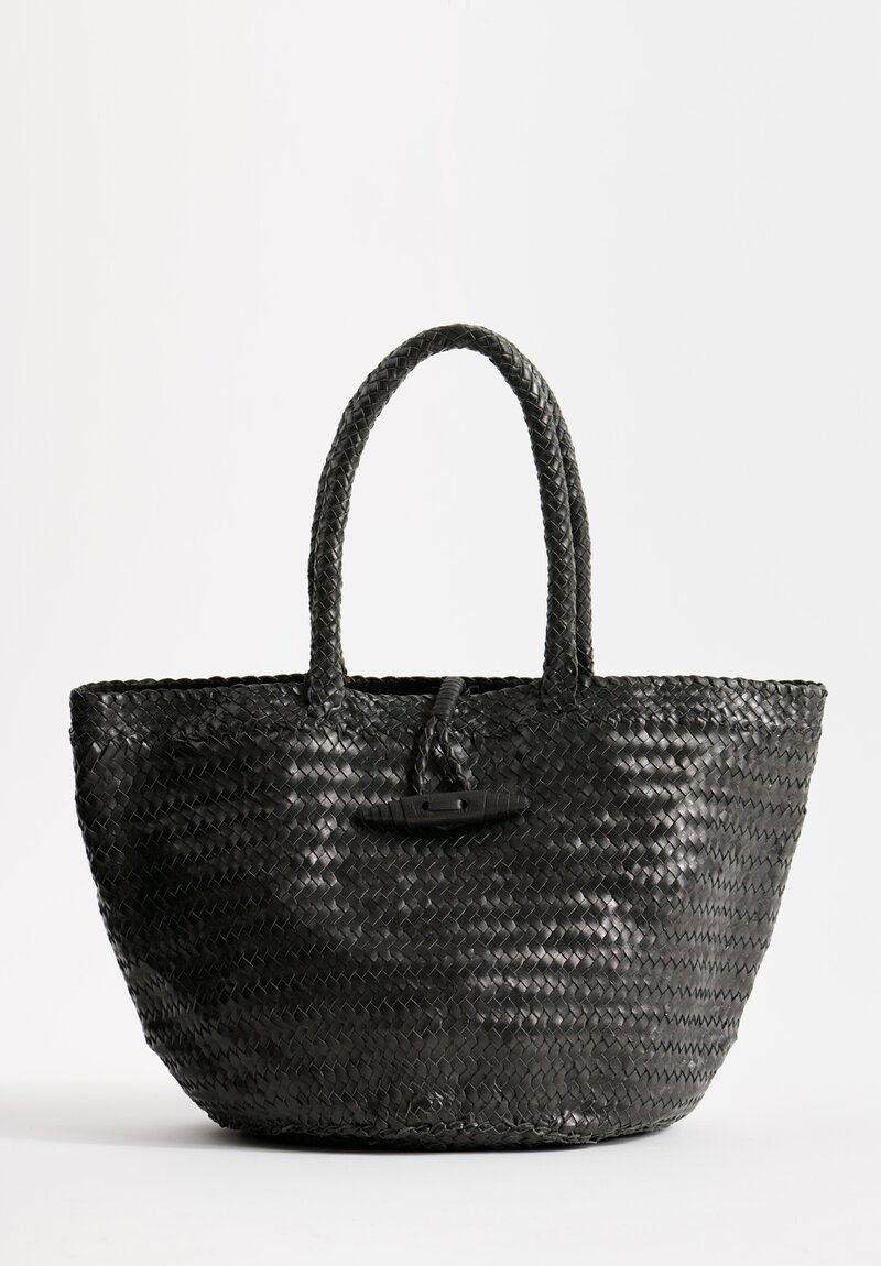 Massimo Palomba Handwoven Leather Ines Spiga Tote in Black	