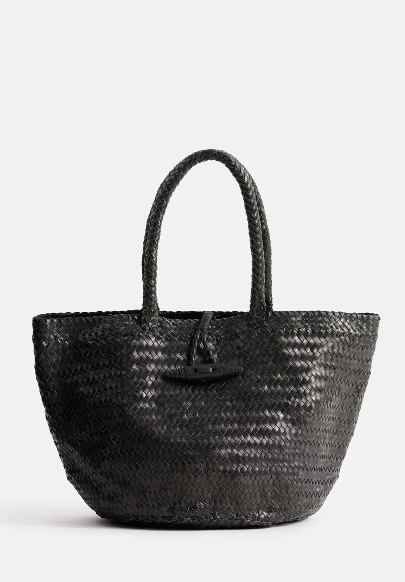 Massimo Palomba Handwoven Leather Ines Spiga Tote in Black
