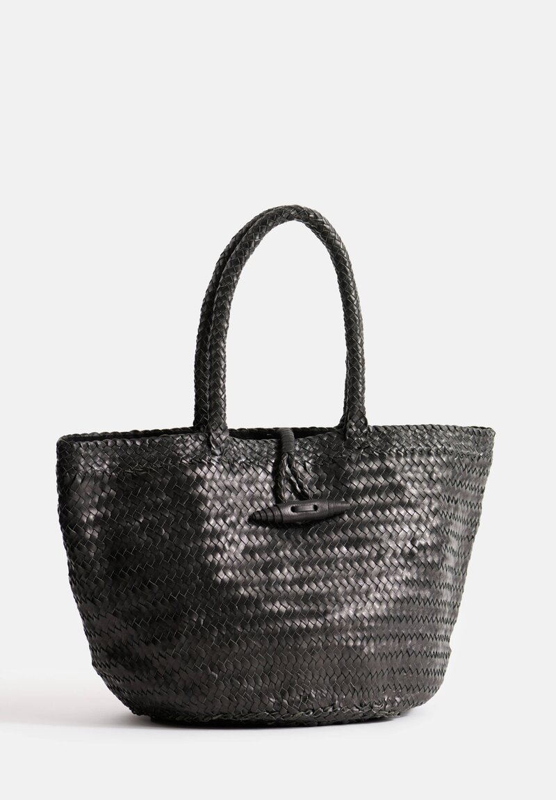 Massimo Palomba Handwoven Leather Ines Spiga Tote in Black