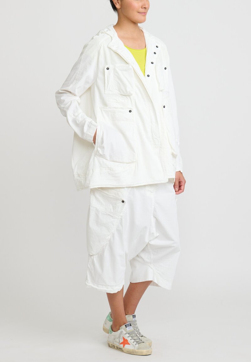 Rundholz Dip Cotton A-Line Pocket Jacket in Star White	