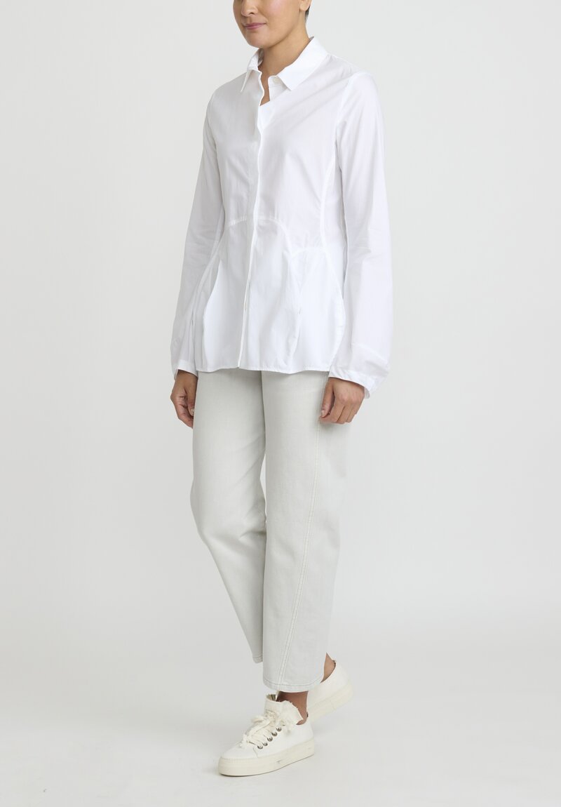 Rundholz Cotton Tulip Shirt in White	