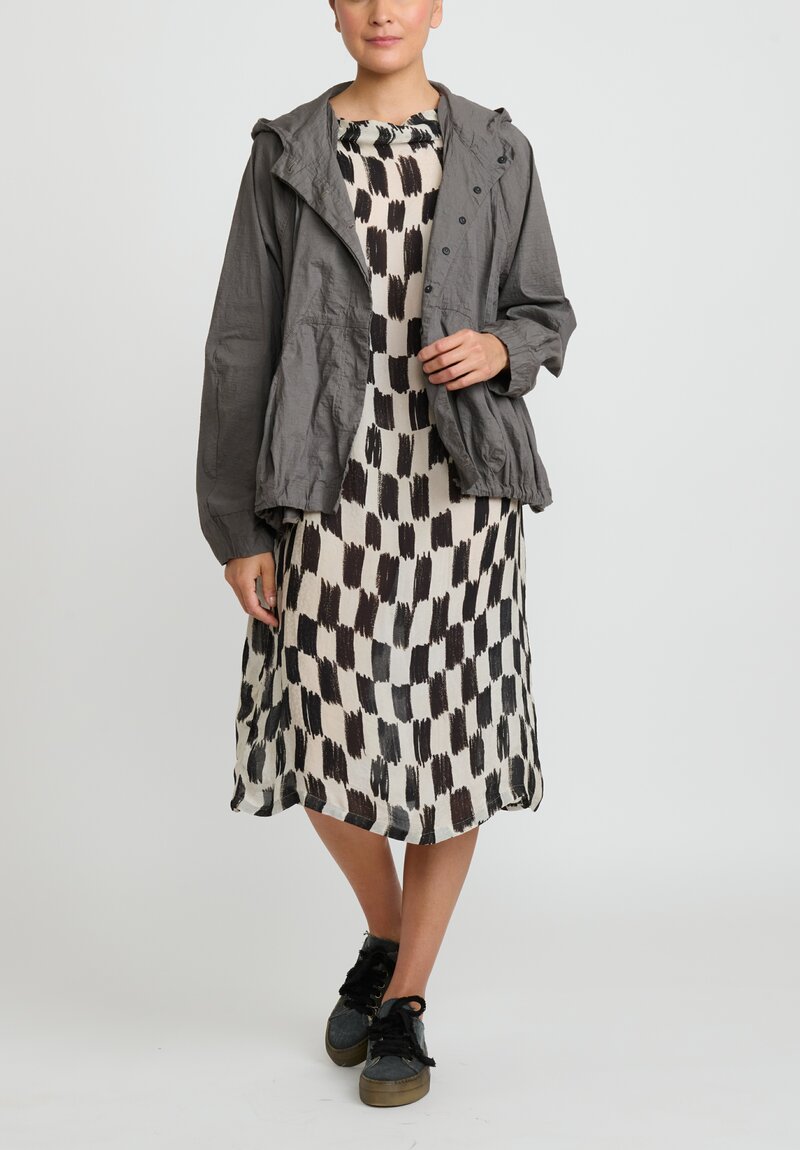 Rundholz Checker-Sketched Dress in Black & White	