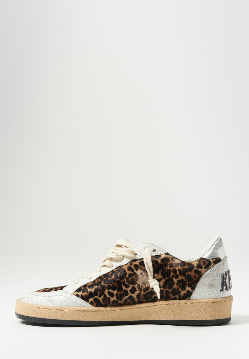 Golden Goose Leather Leopard Print Ball Star Shoe	