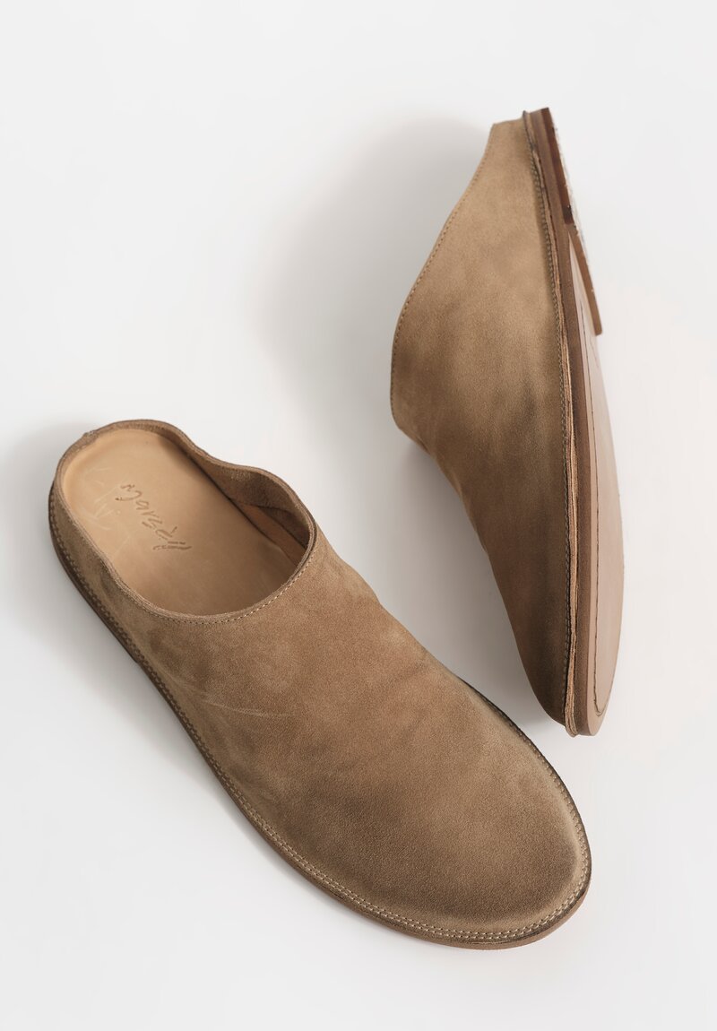 Marsèll Suede Strasacco Sabot in Hazelnut Brown