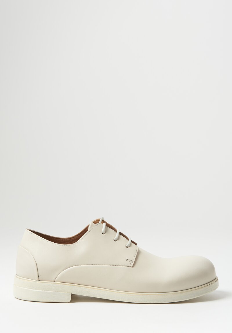 Marsell Leather Zucca Media Derby Shoe in Ivory White