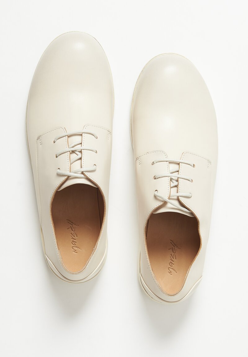 Marsell Leather Zucca Media Derby Shoe in Ivory White