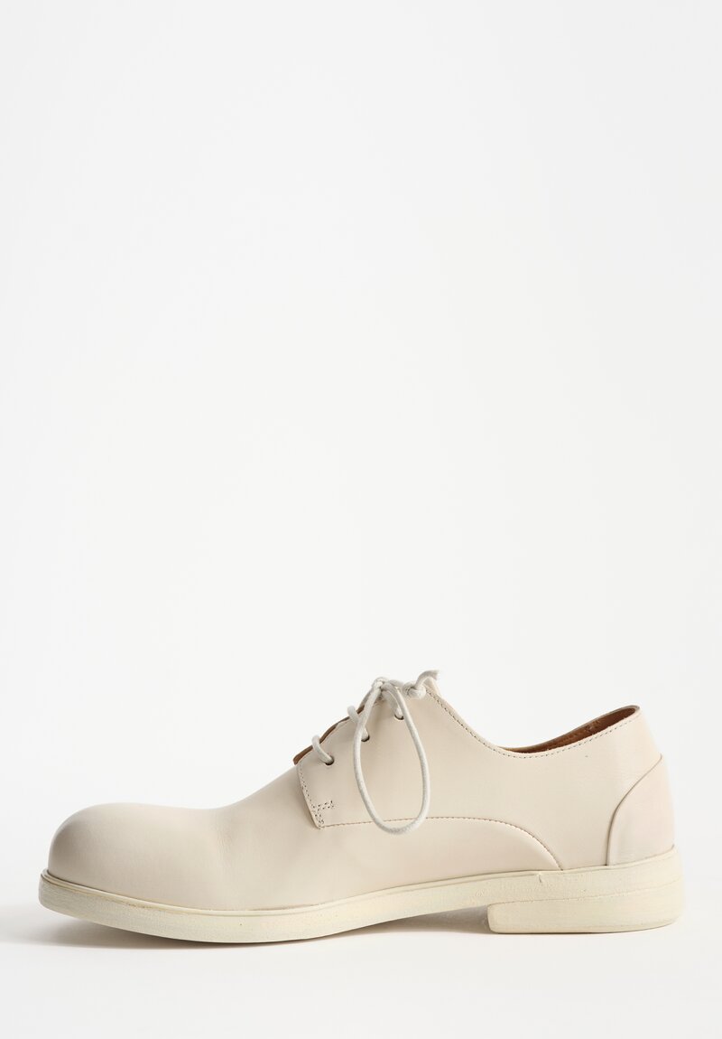 Marsell Leather Zucca Media Derby Shoe in Ivory White